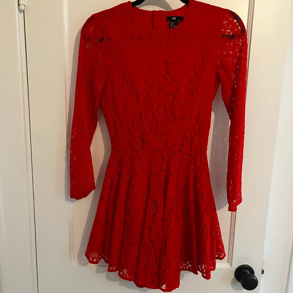 H&M Red Lace Mini Dress